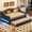 Gray + Upholstered + Wood + Bedroom-2, variant on Luckynote Full XL Upholstered Daybed, with Trundle and LED Lights, Gray