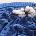 thumbnail image 3 of Lorviah Cable Knit Throw Blanket 51"x67" – Cobalt Blue, Premium Cotton, Soft & Warm, Cozy Decorative Throw for Bed, Sofa, Couch, Living Room Home Decor, 3 of 5