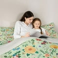 thumbnail image 5 of jejeloiu Country Flowers Butterfly Queen Comforter Set,Botanical Plants Theme Bedding Sets,Kawaii Floral Bedding Comforter Set For Girls,Ultra Soft Home Decor Reversible,3-Piece, 5 of 8
