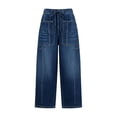 thumbnail image 7 of Hvogkswy Straight Leg Jeans for Women Fashion Drawstring Low Rise Jeans Comfy Stretchy Washed Denim Pants with Pockets, 7 of 7
