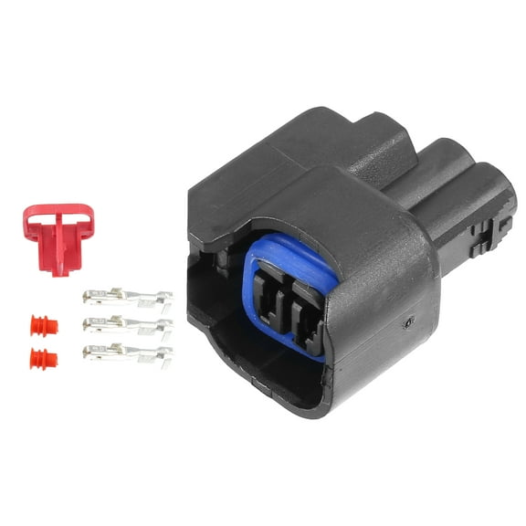 Unique Bargains 1 Set 2 Pin No.1U2Z14S411BPA Car Fuel Injector Connector Adapter Plug Clip Kit Replacement for Ford