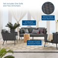 thumbnail image 4 of Modway Stance 3-Piece Aluminum & Fabric Patio Sofa Set in Gray/Charcoal, 4 of 10