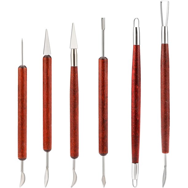 6 Pieces Clay Sculpting Tool Set Clay Pottery Tool Kit with Wooden