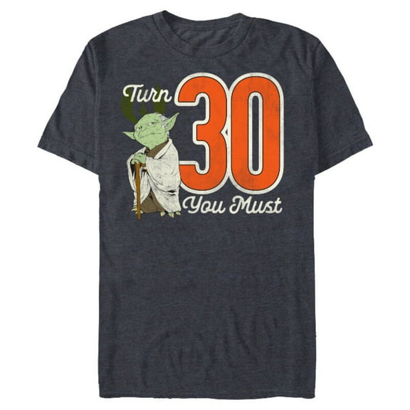 Star Wars Yoda 30th Birthday - Short Sleeve Blended T-Shirt for Adults - Customized-Navy Heather
