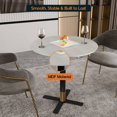 thumbnail image 5 of LeisureMod Round Dining Table with MDF Top and Powder-Coated X-Shaped Steel Base with Brushed Gold Accent Kitchen Table, Seats 2-3 Person for Modern Home and Kitchen Vail Collection, 5 of 9