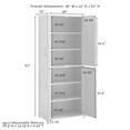 thumbnail image 4 of Crosley Furniture Savannah Transitional Tall 2 Cabinet Kitchen Pantry, Gray, 4 of 12