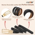 thumbnail image 6 of Women Reversible Leather Belt with Rotating Pin Buckle for Jeans Pants Dresses, 6 of 6