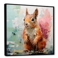 thumbnail image 2 of Designart "Squirrel Blooming in Pink and Green III" Animals Framed Wall Art - Traditional Green Squirrel Bedroom Framed Canvas Wall Art, 2 of 6