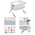thumbnail image 3 of Dream On Me Flora Baby Bassinet, 5 Adjustable Height Position, Include Mattress Pad, Confetti Blue, 3 of 15