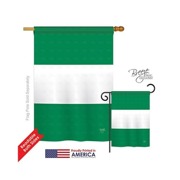 Breeze Decor 08219 Nigeria 2-Sided Vertical Impression House Flag - 28 x 40 in.