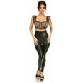 thumbnail image 3 of Lavish Leopard Velvet Underwire Bustier Top w/Removable Ruffle Sleeves, 3 of 5