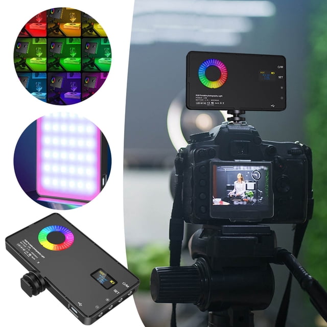 Klonfd RGB Selfie Light With 12 Effects Rechargeable LED Video Light For Phone Portable Dimmable Panel Lamp With 3100mAh Battery And Type C Charging