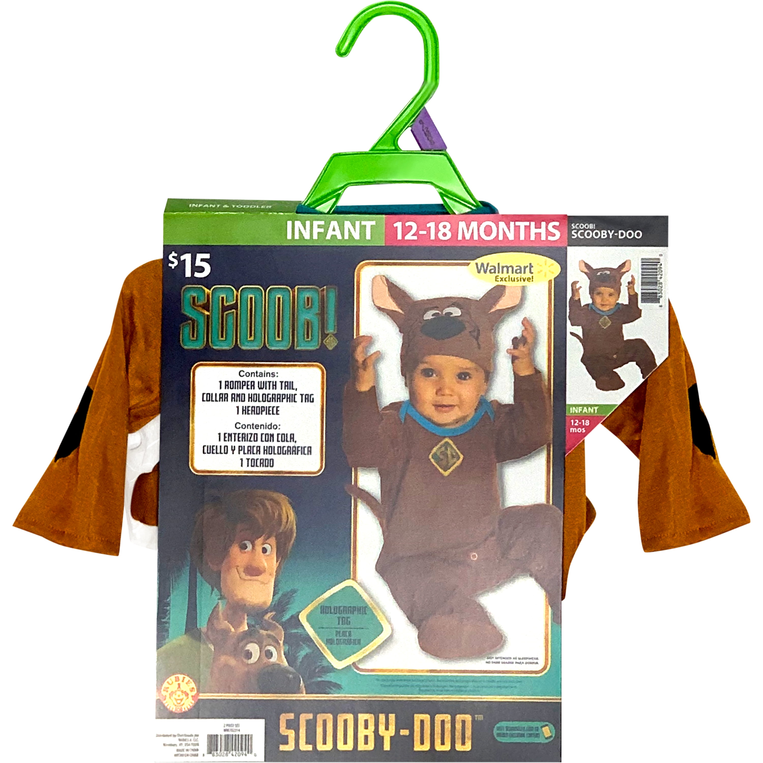 Infant Officially Licensed Scooby Doo Halloween Costume 6-12M, Brown
