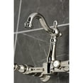 thumbnail image 4 of Kingston Brass KS2446BAL Heirloom Double-Handle Wall-Mount Bridge Kitchen Faucet, Polished Nickel, 4 of 7