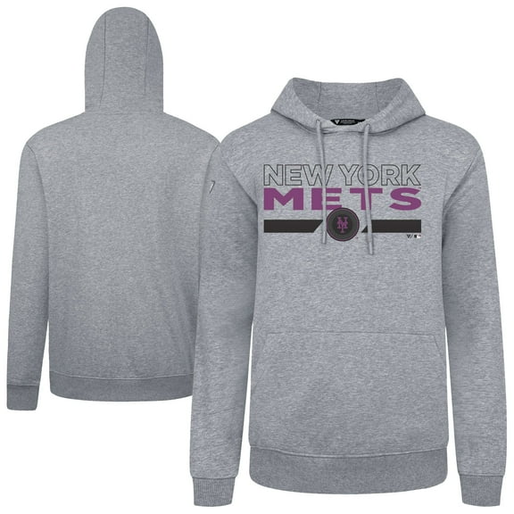 Men's Levelwear Gray New York Mets City Connect Podium No Hitter Pullover Hoodie