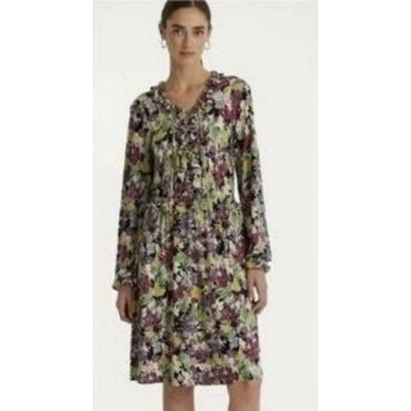 Ralph Lauren Women's Floral Multicolor Long Sleeve Dress Size 2