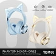 thumbnail image 4 of Cute Cat Ear Wireless Bluetooth Headphone With Microphone On-Ear Headset Stereo Sound Earphones Sports Gaming Foldable Headphone, 4 of 12