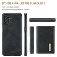thumbnail image 6 of Back Wallet Case for Samsung Galaxy A14 5G, Detachable Card Slots Holder Kickstand Magnetic Closure Cover with Premium PU Leather Soft Silicone Shockproof Drop Resistant Protective Case,Black, 6 of 10