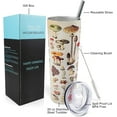 thumbnail image 2 of Mushroom Tumbler 20 oz Stainless Steel Insulated Tumbler with Lid and Straw – Iced Coffee Tumbler with Cute Mushroom Pattern – Perfect Christmas Birthday Gift for Women, 2 of 5
