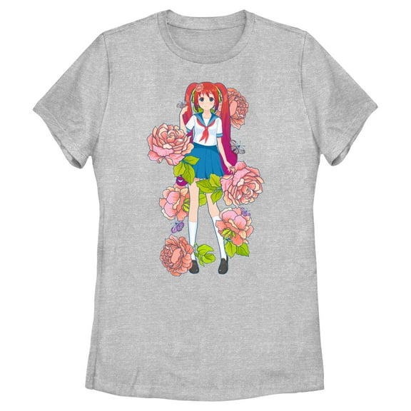 Women's Lost Gods Floral Manga  Graphic T-Shirt