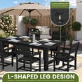 thumbnail image 6 of SERWALL 5-Piece HDPE Outdoor Dining Table Set, All-Weather 67-Inch Patio Table and 4 Classic Chairs for Deck, Lawn or Garden, Black, 6 of 7