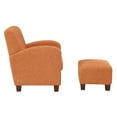 thumbnail image 4 of Aiden Chair & Ottoman Herringbone Orange Fabric with Medium Espresso Legs, 4 of 8