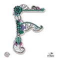 thumbnail image 1 of Letter F Floral Style - 3" Vinyl Sticker - For Car Laptop I-Pad Phone Helmet Hard Hat - Waterproof Decal, 1 of 1
