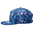 thumbnail image 3 of Mens Hawaiian Hibiscus Flat Bill Cap - Vibrant Botanical Jungle Leaves Design, Adjustable Snapback Streetwear Hat, 3 of 4