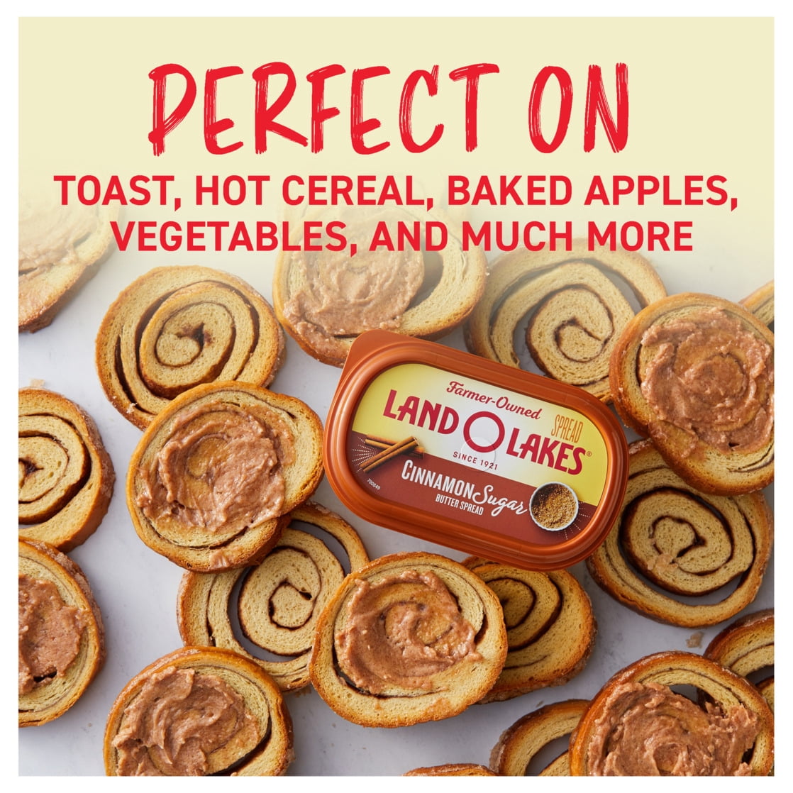 Land O Lakes Cinnamon Sugar Butter Spread, Spreadable, 6.5 oz Tub
