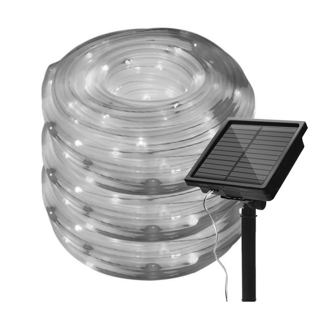 1PCS Luces de cadena LED solares - 8 modos Solar 12m 100 luces - Blanco cálido MFZFUKR CPB-US-DYP604-1