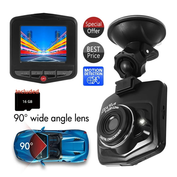 Dual Dash Cam for Car Front and Rear w/16GB TF Card, Car Dashcam w/Night Vision 1080P FHD Mini in Car Camera 90° Wide Angle Driving Recorder w/G-Sensor, Loop Recording