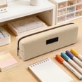 thumbnail image 5 of Canvas Pencil Case, Stationery Storage Box With Slim Profile, for Student and Professional Use, Yellow, 5 of 5