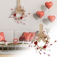 thumbnail image 2 of Valentines Day Wreath for Cabinet Front Door, 11" Red Pink Heart Wreath with Artificial Hearts & Berries,Valentine's Day Bow Wreaths for Wedding Window Home Wall Indoor Decor, 2 of 9
