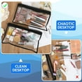 thumbnail image 4 of 8 Pieces Clear Zipper Pouches Pencil Pouches PVC Makeup Pouch Envelopes Folder Storage Multi purpose Pouch Document File Organization Bags, Office Supplies (Black Edging, 11.5 x 7 Inches), 4 of 7