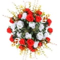 thumbnail image 3 of Zhuge Artificial Flowers,2 Packs of Artificial Roses, 24 Little Rose Silk Flowers. Plastic Flowers,Plants for Home Hotel Wedding Christmas Tables Decorations, Red, 3 of 4