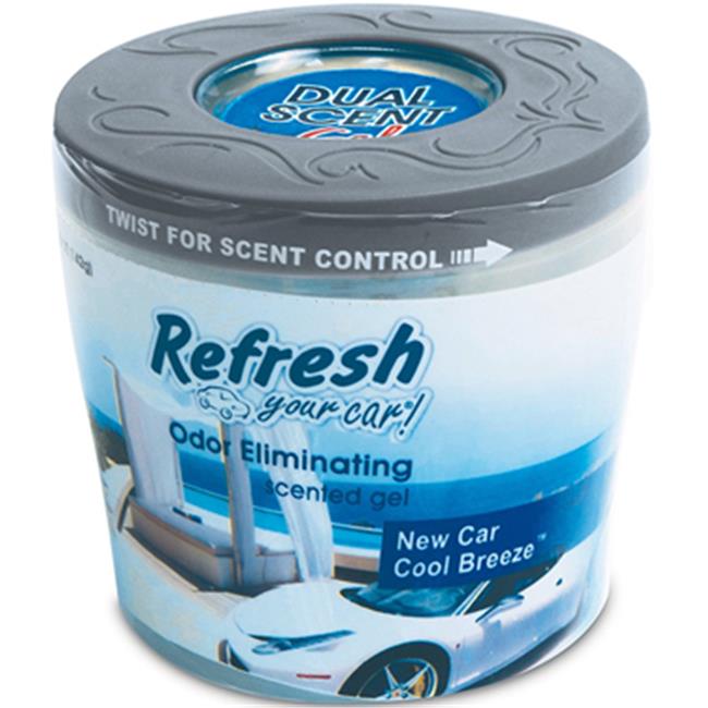 Refresh Your Car! Dual Scent Gel, 5 oz, New Car/Cool Breeze