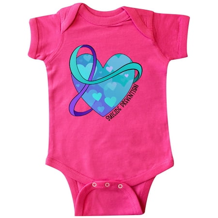 

Inktastic Suicide Prevention Awareness Purple and Teal Heart Ribbon Gift Baby Boy or Baby Girl Bodysuit