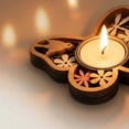 thumbnail image 6 of Butterfly-Shaped Wooden Candle Holder, 3D Carvings Wood Tea Light Holder Home Table Decor Wood Candlesticks Holders Valentine's Day Wedding Birthday Gift(Butterfly), 6 of 7