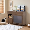 thumbnail image 3 of UPLLX Cat Litter Box Side Table – 2-in-1 Hidden Storage Walnut Furniture for Cats, 3 of 8