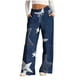 thumbnail image 3 of TaTaai Women Denim Print Drawstring Wide Leg Pants Fashion Loose Casual with Pockets All Season Soft Fabric Daily Street Photography Wear Gift, 3 of 6