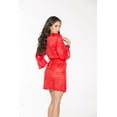 thumbnail image 3 of Women's Shirley of Hollywood 31106 Stretch Lace Long Sleeve Trimmed Robe with Thong (Red S/M), 3 of 6