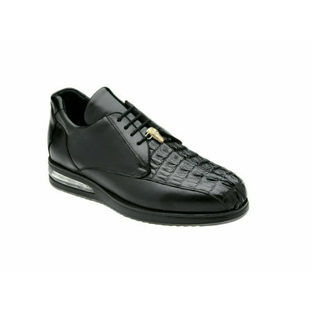 

Belvedere Marcus Genuine Hornback Caiman Soft Italian Calf Black Shoes 33620