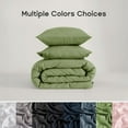 thumbnail image 6 of Sonive Washed Comforter Sets Full 3 Piece, Soft and Cozy, Fluffy Microfiber Fill, Washed Textured Wrinkled Design (Loden Green, Full), 6 of 8