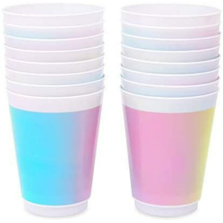 Easter Disposable Plastic Party Cups - 12 Pack Reusable Tumblers, 16oz Plastic S