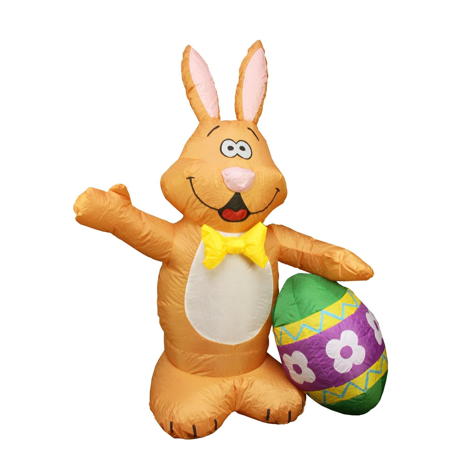 4 Inflatable Lighted Bunny With Easter Egg Yard Art Decoration