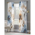 thumbnail image 4 of Blue Brown Spring Floral Sheer Curtains 84 Inch Length 2 Panels Set for Living Room/Bedroom, Summer Botanical Watercolor Curtain Sheers Drapes Rod Pocket Curtains Window Treatment Set 52''x84''x2, 4 of 7
