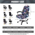 thumbnail image 5 of FKELYI Colorful Floral Print Office Chair Cover with Removable Armrest Covers for Home Office Decor Swivel Boss Armchair Slipcover Gaming Chair Decorative Cover, Small, 5 of 6
