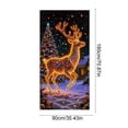 thumbnail image 3 of Christmas Door Curtain, Glow in the Dark Printed Door Cover with Santa and Reindeer Designs, Hanging Holiday Decoration with Cord, 70.9 by 35.4 Inches - Reindeer, 3 of 6