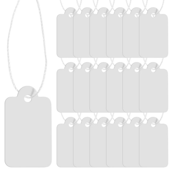 CIMAXIC paper tags 500 PCS Paper Tags Cotton Line Blank Price Tags Wedding Party Decorations Gift Paper Tags Packing Label Cards (White),0.91"X0.51"X0.04"