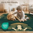 thumbnail image 4 of ODIKA 4'x6' Washable Area Rug Dining Under Forest Circular Woodland Theme Radiating Table Mushroom for Bedroom, Reading Nook, Pet Friendly & Non-Shedding, 4 of 7